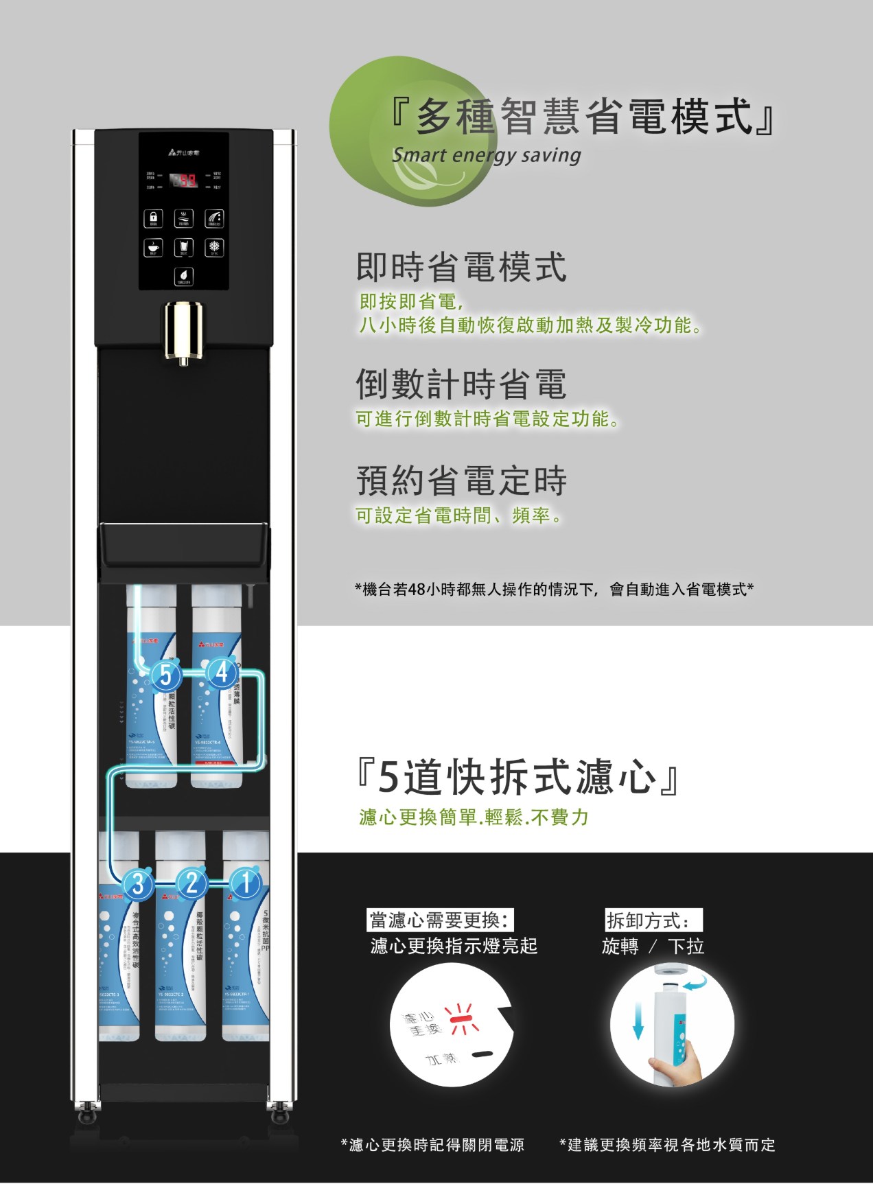 元山 YS-8212RWSAB 立式觸控式冰溫熱飲水機(內置五道RO機)