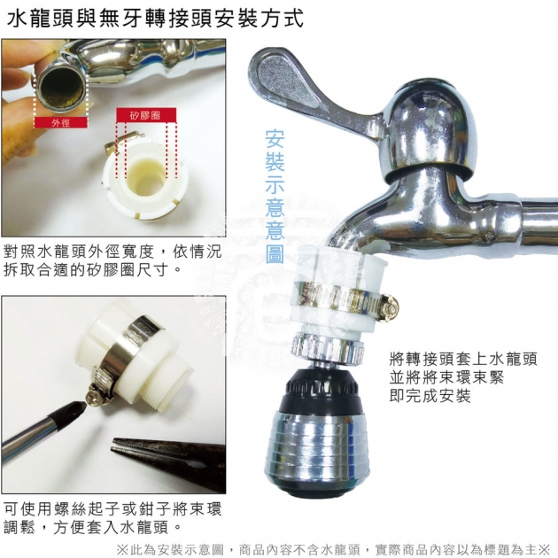 廚房水龍頭出水口無牙規萬能轉接頭