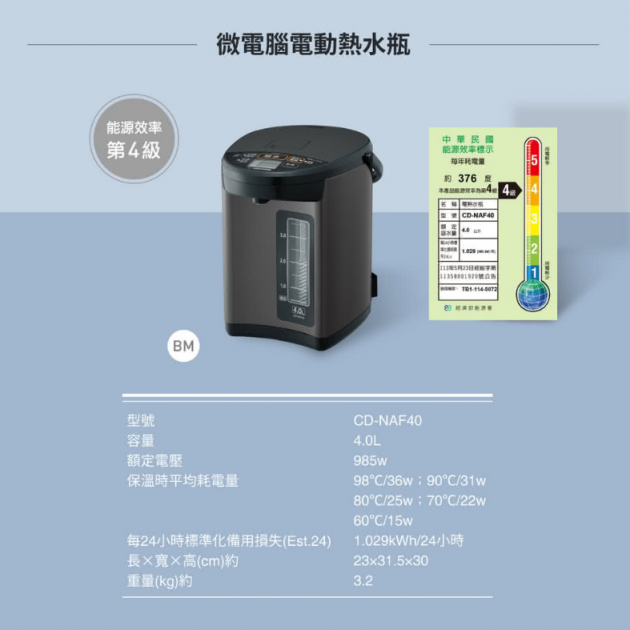 象印 (CD-NAF40 / 50)*日本製 4 / 5公升 微電腦電動熱水瓶